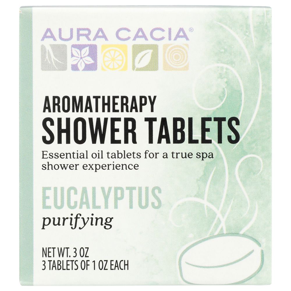 AURA CACIA: Aromatherapy Shower Tablets Purifying Eucalyptus 3 tablets (1 oz each), 3 oz