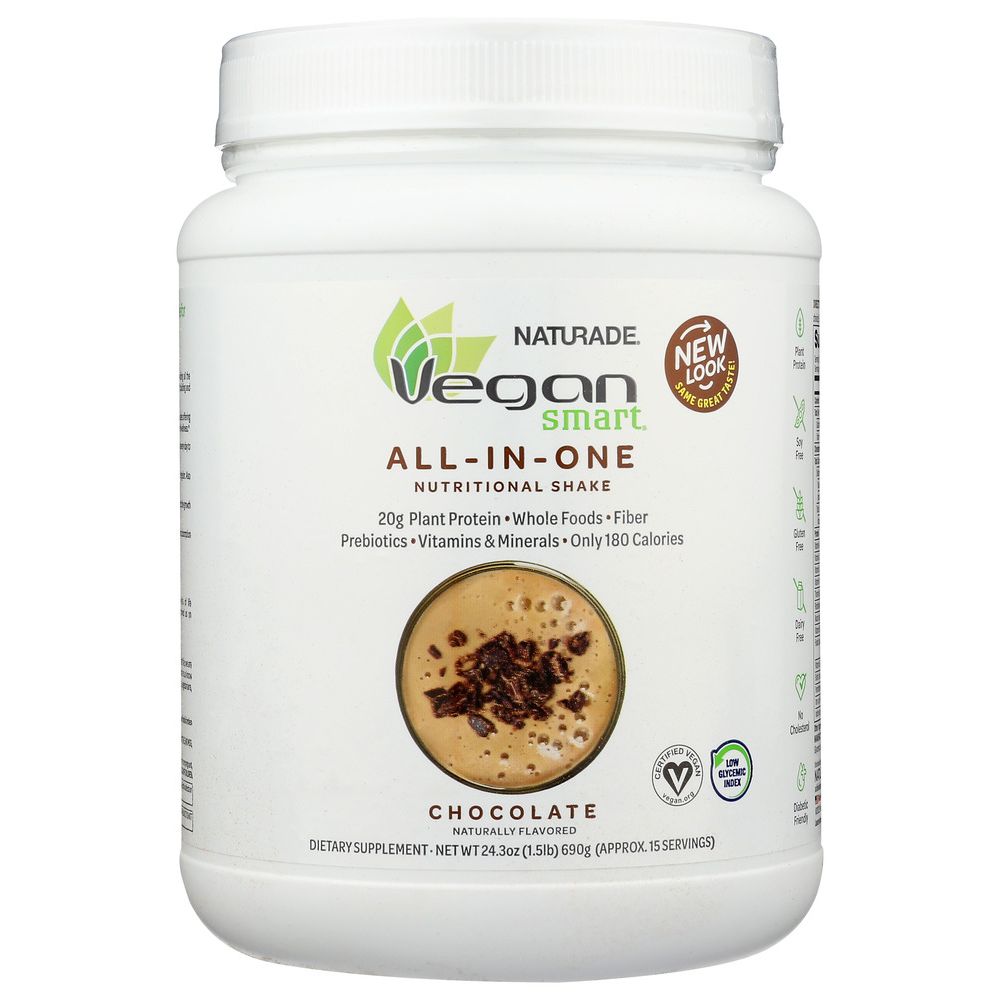 NATURADE: VeganSmart All-In-One Nutritional Shake Chocolate, 24.3 oz