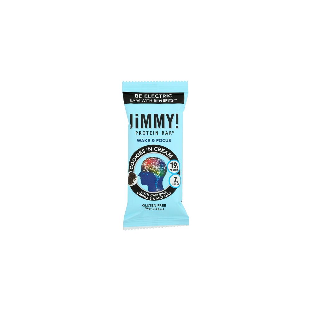 JIMMYBAR: Cookies 'N Cream Protein Bar, 2.05 oz